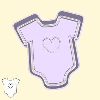 baby shower cookie cutters - 08 bodysuit style 3 cutter boy girl newborn 3d print model - Mito3D