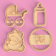 baby shower girl cookie cutters 3d print model - Mito3D