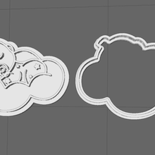 baby sleeping clound cookie cutter birth 3d print model - Mito3D