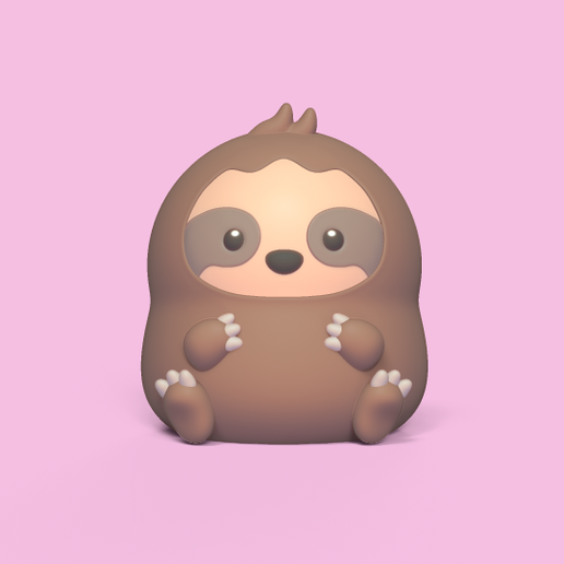 baby sloth art cute sculpture animal toy zoo forest cartoon decorative play miniatures 3D print model - Mito3D