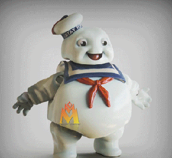 baby stay-puft marshmallow man flexible version-ghostbusters - classic cartoon-fanart figurine articulate trap slimer ghostbusters 80th cartoon cute statue shelve display sculpture anime fanart canine dog 3d print model - Mito3D