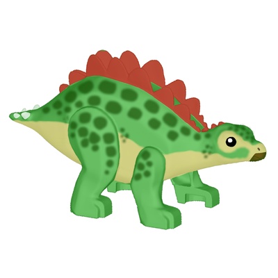 baby stegosaurus brick compatible bricks blocks dinosaur 3d print model - Mito3D