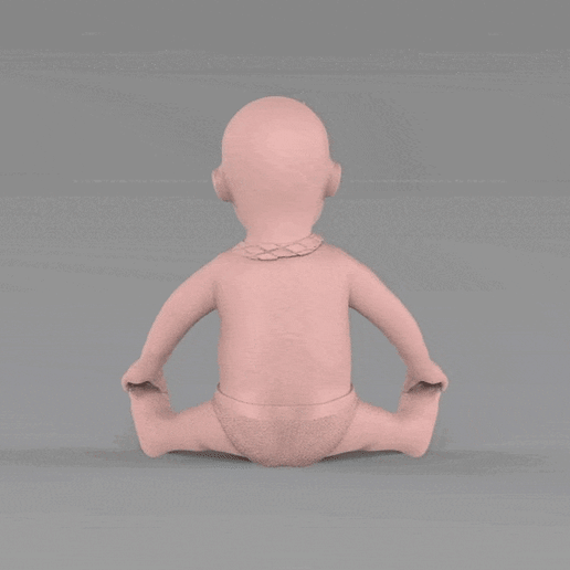 baby tie art memories shower gender disclosure 3D print model - Mito3D