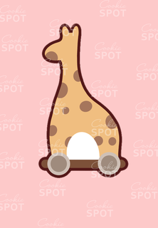 bebê brinquedo girafa rodas biscoito cortador 3d print model - Mito3D