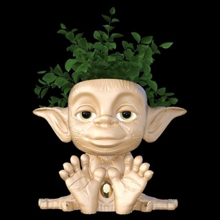 baby troll flower pot-removable hair pot home easy print elf gnome decoration cute decor container 3dsculpture modern table vase planter 3d print model - Mito3D