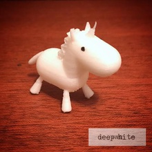 baby unicorn deepwhite Spiel Tier Spielzeug 3d print model - Mito3D