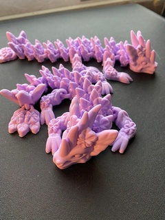 Baby violett Drachen artikulieren zappeln artikuliert Verknüpfung biegen Haustier Spielzeug Tier mystisch flexy flexibel Unterstützung drucken Ort flexi 3d print model - Mito3D