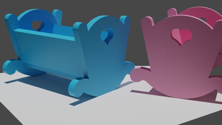 baby wiege puppenstube spiel babywiege puppenhaus 3d print model - Mito3D