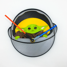 bebek yoda çocuk star savaşlar ilham hayran Sanat duvar clock mandaloryalı baskı 3d basılı Yoda 3d print model - Mito3D