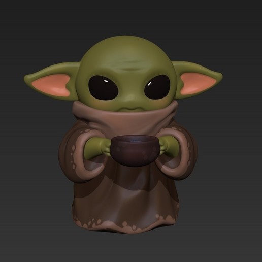 bebê yoda chibi Estrela guerras arte brinquedo tigela 3D print model - Mito3D