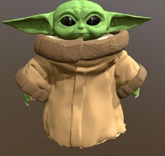 bebek Yoda film star savaşlar mandaloryalı şekil 3d print model - Mito3D