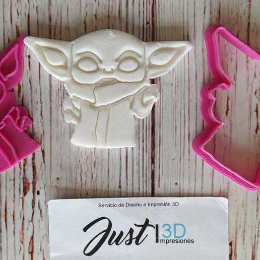 baby yoda casa cookie cutter mandaloriane massa fondant 3D print model - Mito3D