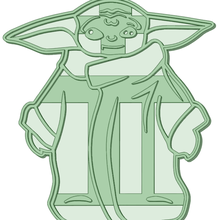 baby yoda 3 cookie cutter tool 3d print model - Mito3D