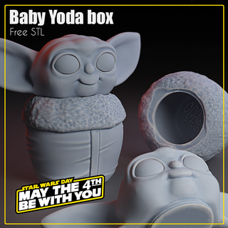 bebé yoda caja hogar casa babyyodabox protegerconlafuerza starwarsmagic almacenamientoadorable Descarga gratis 3d print model - Mito3D