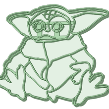 baby yoda-cookie-cutter tool yoda cookie cutter 3d print model - Mito3D