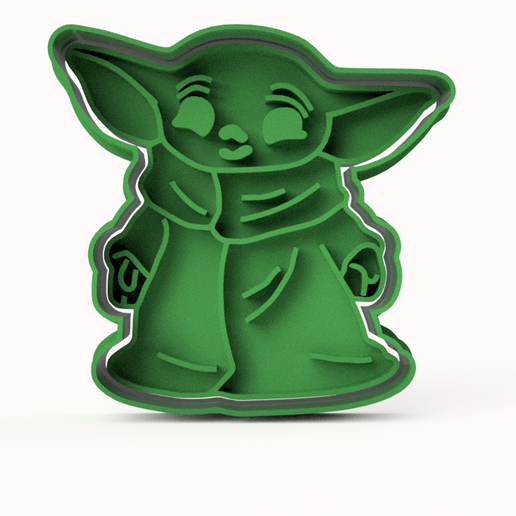 baby yoda cookie cutter star wars cutters marzipan 3D print model - Mito3D