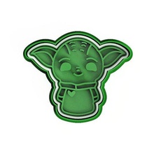 baby yoda cookie cutter star wars cutters marzipan valentine's day love friendship lovers cokkie short february 14th 3d print model - Mito3D