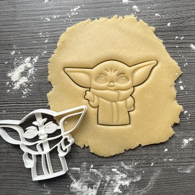 baby yoda cookie cutter star wars home art toy kitchen christmas 3d print model - Mito3D