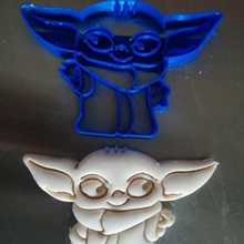 baby yoda cookie cutter tool cutting biscuit fondant star wars 3d print model - Mito3D