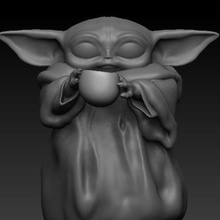 baby yoda cup game free thanks gift mandalorian child 3d print model - Mito3D