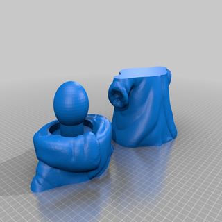 bebé yoda figura móvil cabeza v1 esculturas 3d print model - Mito3D