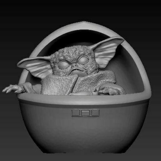 bebé yoda duendecillo Triturar estrella guerras gremlins 3D print model - Mito3D