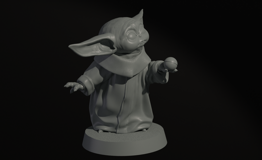 baby yoda grogu toy collector miniature 3d print model - Mito3D