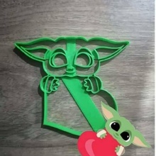 baby yoda heart cutter cookie fondant cookies mold halloween day from dead 3d print model - Mito3D