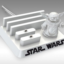 baby yoda iphone tablet docking station gadget airpods star wars mandalorian table cell stand apple ipad 3d print model - Mito3D