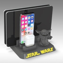 baby yoda iphone tablet docking station gadget ender 3d print christmas x charge stand apple wars star prusa cr-10 gift table mandalorian 3d print model - Mito3D