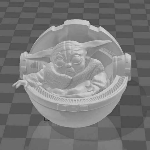 bebê yoda mandaloriano stl guerra Estrela 3D print model - Mito3D