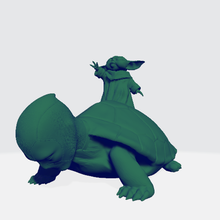 baby yoda riding turtle deadpool head 3d print model - Mito3D