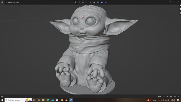 baby yoda sitzung runter star kriege jedi 3d print model - Mito3D