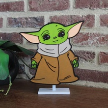 baby yoda stand decoration plate d&co character disney mandalorian star wars 3d print model - Mito3D
