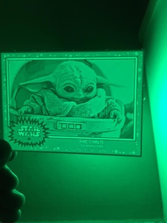baby yoda star wars card lithophane Art sw lithophania trading lamp led 3d print model - Mito3D