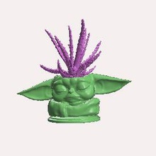 baby yoda succulent planter 3d print model - Mito3D