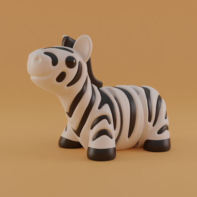 bambino zebra arte animale stampare en posto jouet z bre mignon 3mf stl flessibile articul multicolore wildart 3d 3d print model - Mito3D