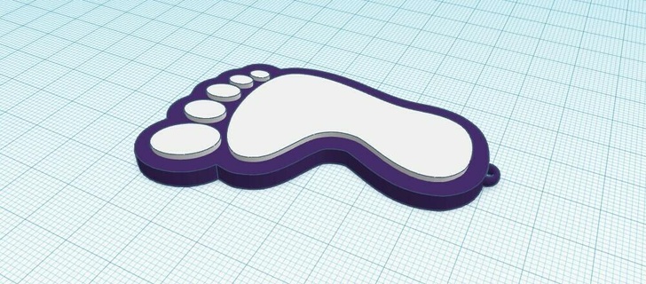 Baby foot porte clés cadeaux bébé douche art 3d print model - Mito3D