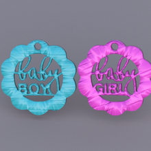 Babydusche Ohrringe Dateien Mode Baby Dusche schwanger Junge Mädchen Ohrring Anhänger idealab 3d print model - Mito3D