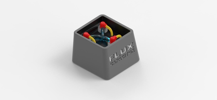 back future flux capacitor - keycap 3d model file stl 3d print model - Mito3D