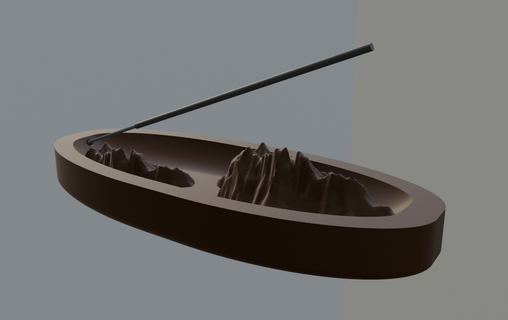 backflow normal incense holder mountain range Home 3d print model - Mito3D