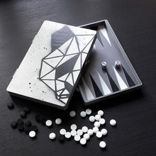 backgammon game design hinge panda table free time 3d print model - Mito3D
