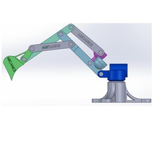backhoe loader gioco giocattolo la pala articolazione movimento 3d print model - Mito3D