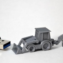 backhoe various 1mm construction tiny toy toys tractor wheel wheels desk 3d print model - Mito3D