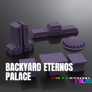 backyard eternos palace - filmation model poser vehicule motu masters universe he-man evil horde shera origins 3d print model - Mito3D