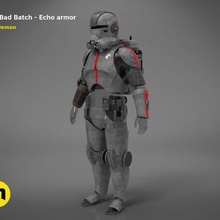 bad batch echo armor game 99 accessories clone cosplay costume heavy helm helmet hero star wars starwars warrior 3d print model - Mito3D
