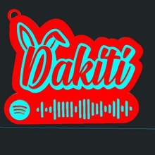 malo conejito Dakiti Spotify llavero Moda concierto regalo regueton canción 3d print model - Mito3D