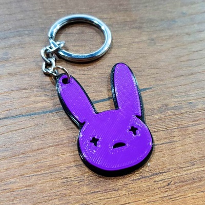 bad bunny keychain benito taiced rabbit badbunny 3d print model - Mito3D