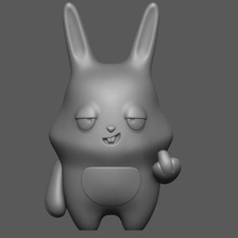 bad rabbit art cartoon bunny character toy miniatures figurines animals 3d print model - Mito3D