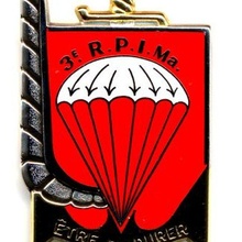 badge 3rd rpima 3 naval troops parachutist military army colonial 3d print model - Mito3D
